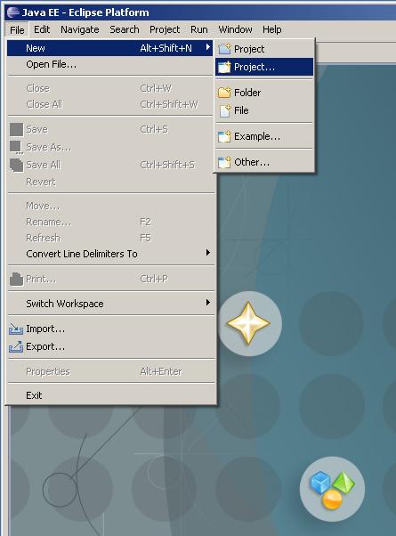 Creating a new Project from a context menu