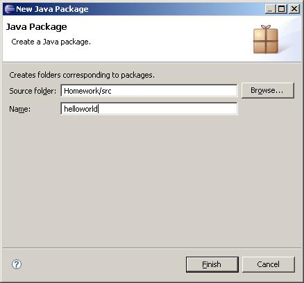 The New Package Wizard